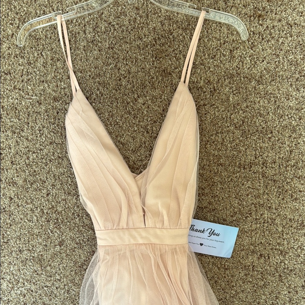 Speechless Cream Backless Sundress with Spaghetti Straps